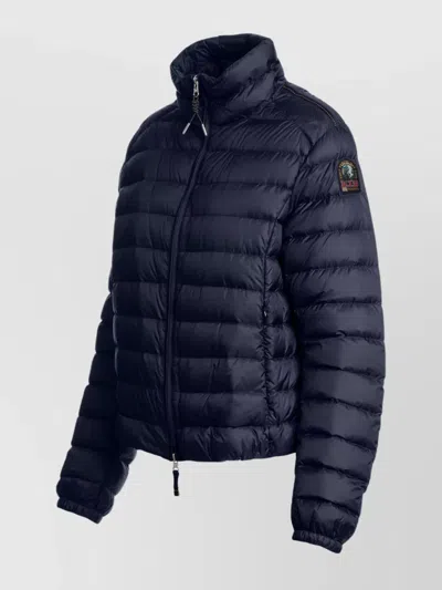 Parajumpers Quilted Jacket Hood Drawstring Waist In Blue