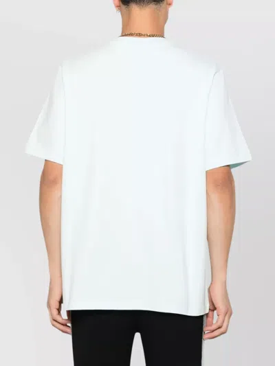 Casablanca T-shirt In Cotone Azzurro Pastello Uomo In Green