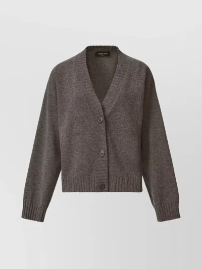 Fabiana Filippi Metallic V-neck Long Sleeve Top In Multi