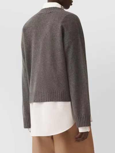 Fabiana Filippi Metallic V-neck Long Sleeve Top In Multi