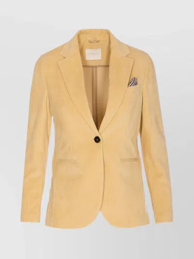 Circolo 1901 Notched Lapel Jacket With Multiple Pockets In Yellow