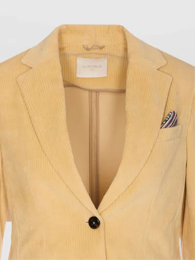Circolo 1901 Notched Lapel Jacket With Multiple Pockets In Yellow