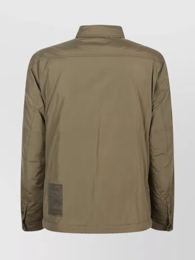 Ten C Front Zip Mid Layer Jacket With Chest Pockets In Green