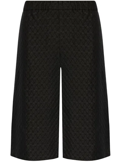 Alexander Mcqueen Skull Jacquard Pattern Shorts In Black