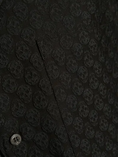 Alexander Mcqueen Viscose Shirt With Subtle Skull Pattern In Black