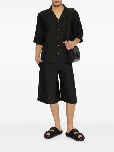 Alexander Mcqueen Skull Jacquard Pattern Shorts In Black