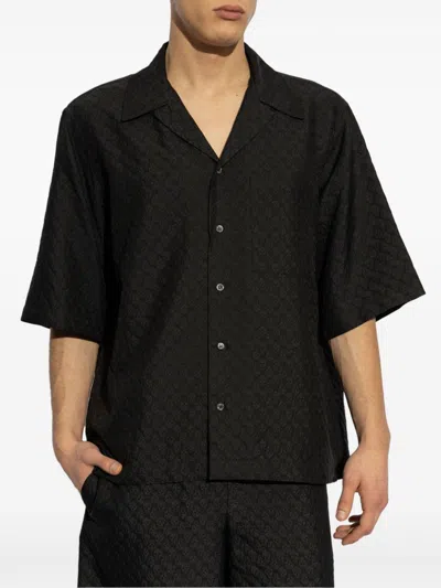 Alexander Mcqueen Viscose Shirt With Subtle Skull Pattern In Black