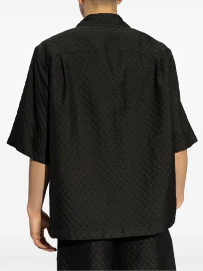 Alexander Mcqueen Viscose Shirt With Subtle Skull Pattern In Black