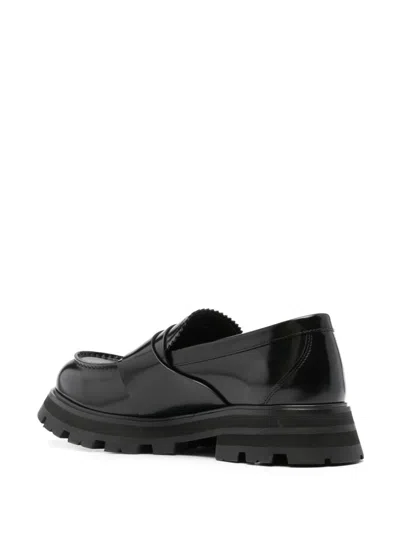 Alexander Mcqueen Black Buckle-detail Shoes In Black