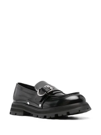 Alexander Mcqueen Black Buckle-detail Shoes In Black