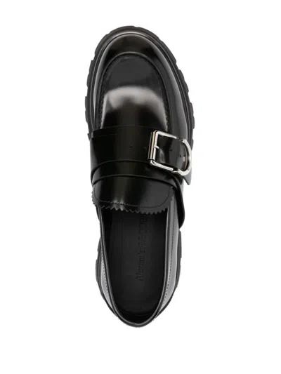 Alexander Mcqueen Black Buckle-detail Shoes In Black