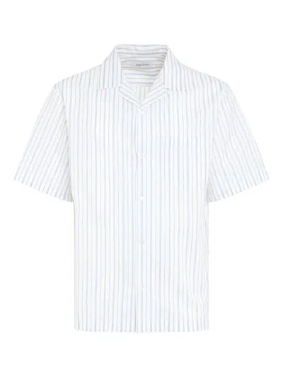 Alexander Mcqueen Short-sleeved Shirt With Striped Pattern In White