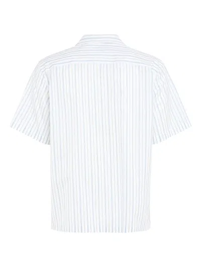 Alexander Mcqueen Short-sleeved Shirt With Striped Pattern In White