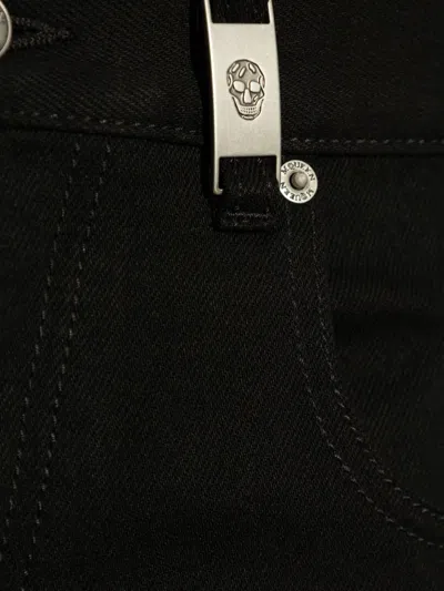 Alexander Mcqueen Skull Detailed Straight-leg Jeans In Black