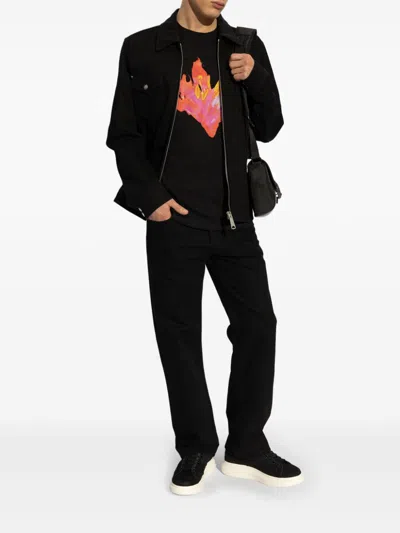 Alexander Mcqueen Skull Detailed Straight-leg Jeans In Black