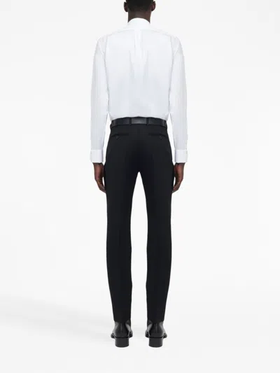Alexander Mcqueen Exposed Pocket Barathea Trousers In Blue