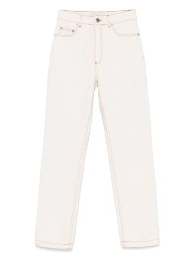 Ami Alexandre Mattiussi Ecru Cotton Jeans With Concealed Fly In White