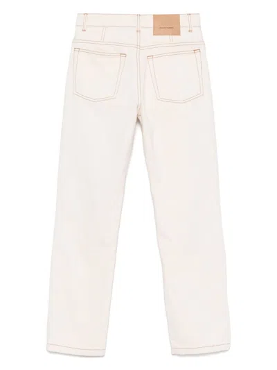 Ami Alexandre Mattiussi Ecru Cotton Jeans With Concealed Fly In White