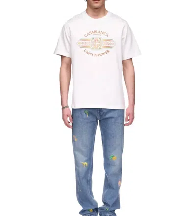 Casablanca Unity Is Power Graphic T-shirt In White In White