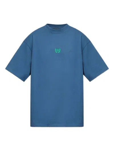 Balenciaga Men Laurel Classic T-shirt In Blue