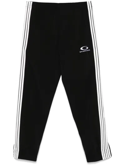 Balenciaga Logo-embroidered Track Pants In Black