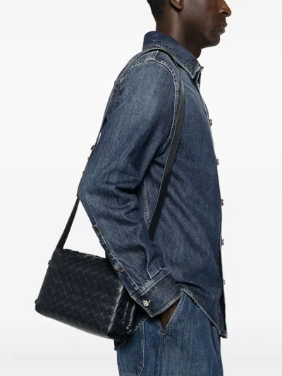 Bottega Veneta Men Bag With Logo In Blue