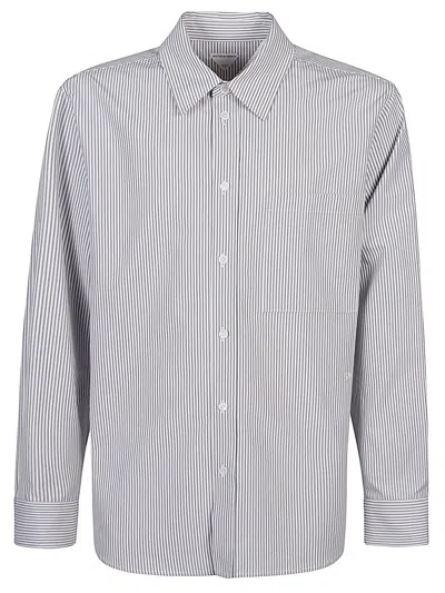 Bottega Veneta Men Camicia Con Logo In Blue