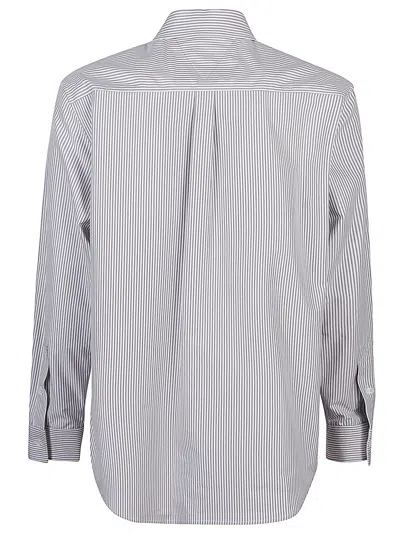 Bottega Veneta Men Camicia Con Logo In Blue