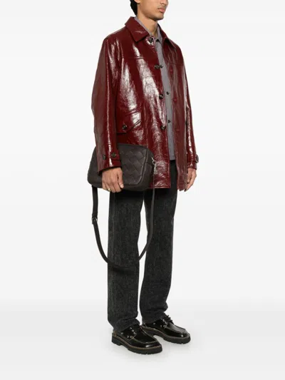 Bottega Veneta Men Intrecciato Taurillon Bag In Brown