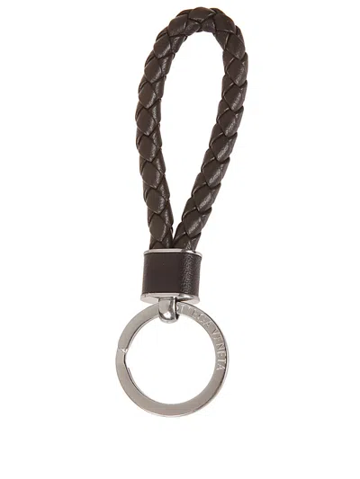 Bottega Veneta Men Key Ring With Logo In Black