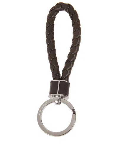 Bottega Veneta Men Key Ring With Logo In Black