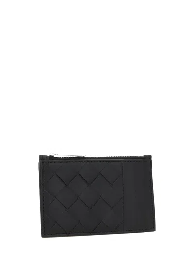 Bottega Veneta Intracciato Pattern Card Holder In Black