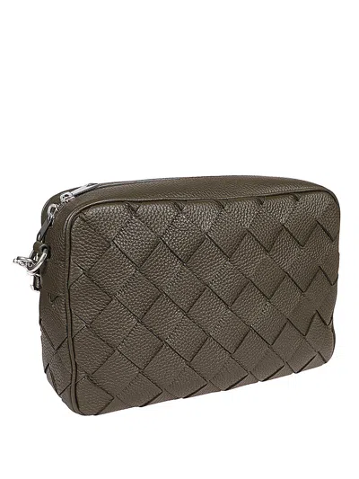 Bottega Veneta Men Leather Shoulder Bag In Brown