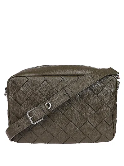 Bottega Veneta Men Leather Shoulder Bag In Brown