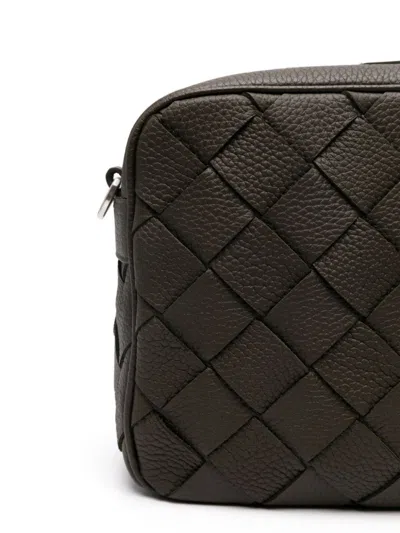 Bottega Veneta Men Leather Shoulder Bag In Brown