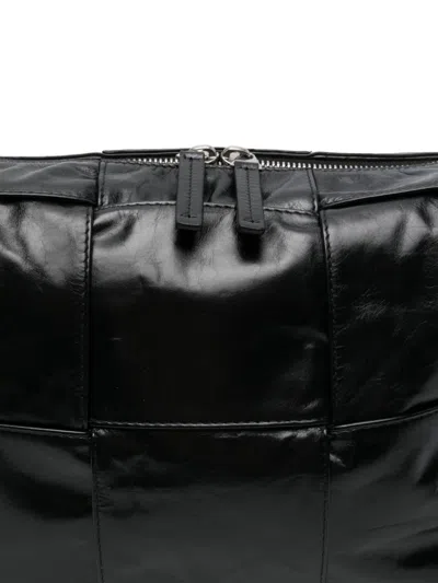 Bottega Veneta Men Leather Shoulder Bag In Black