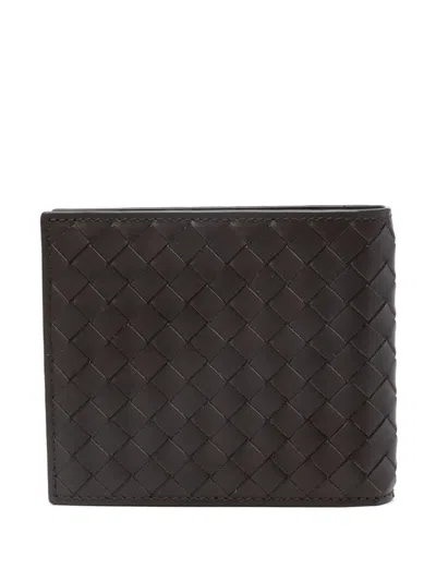 Bottega Veneta Men Leather Wallet In Brown