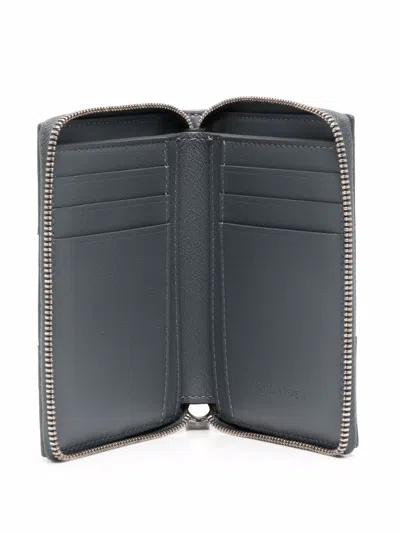 Bottega Veneta Men Leather Wallet In Gray