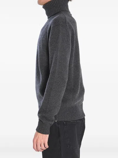 Ami Alexandre Mattiussi Ami Paris Charcoal Cashmere Blend Sweater In Gray