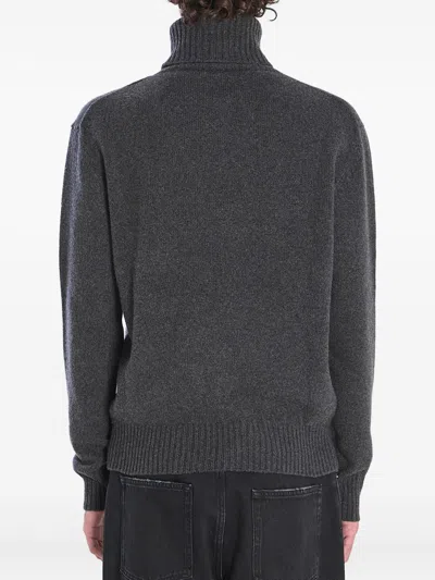 Ami Alexandre Mattiussi Ami Paris Charcoal Cashmere Blend Sweater In Gray