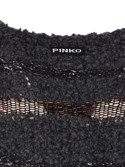 Pinko San Domino Pattern Sweater With Lurex Thread Inserts In Black