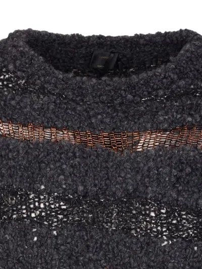 Pinko San Domino Pattern Sweater With Lurex Thread Inserts In Black