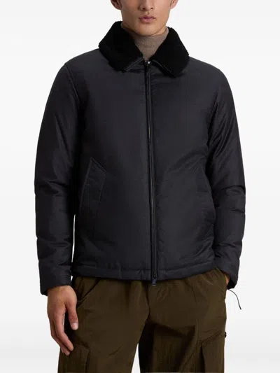 Woolrich Sherpa-collar Padded Jacket In Black