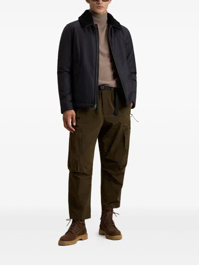 Woolrich Sherpa-collar Padded Jacket In Black