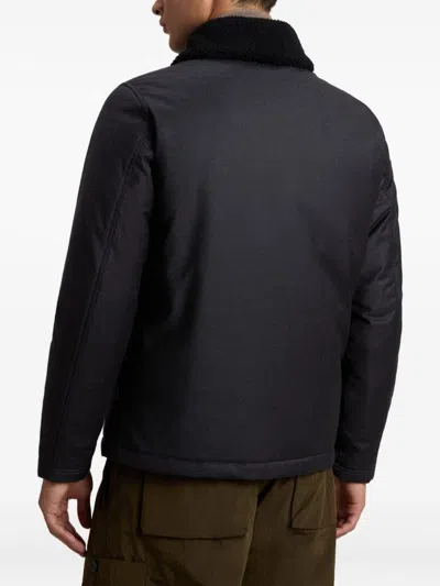 Woolrich Sherpa-collar Padded Jacket In Black