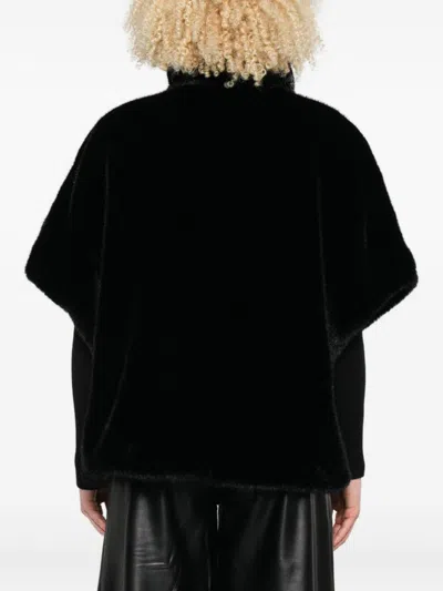 Pinko Comodino Cappa Similpelliccia In Black