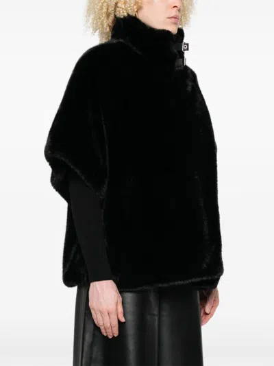 Pinko Comodino Cappa Similpelliccia In Black