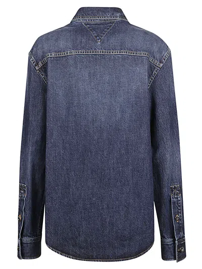 Bottega Veneta Men Shirt With Logo In Blue