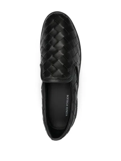Bottega Veneta Black Calf Leather Sawyer Slip On Sneaker In Black