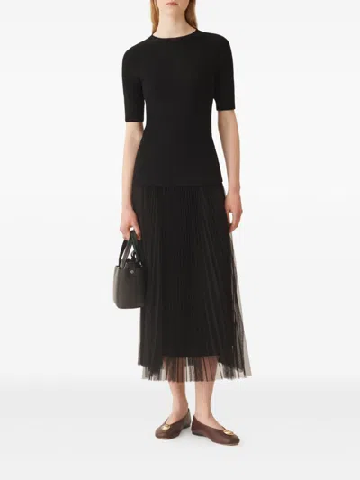 Fabiana Filippi Pleated Midi Skirt In Black
